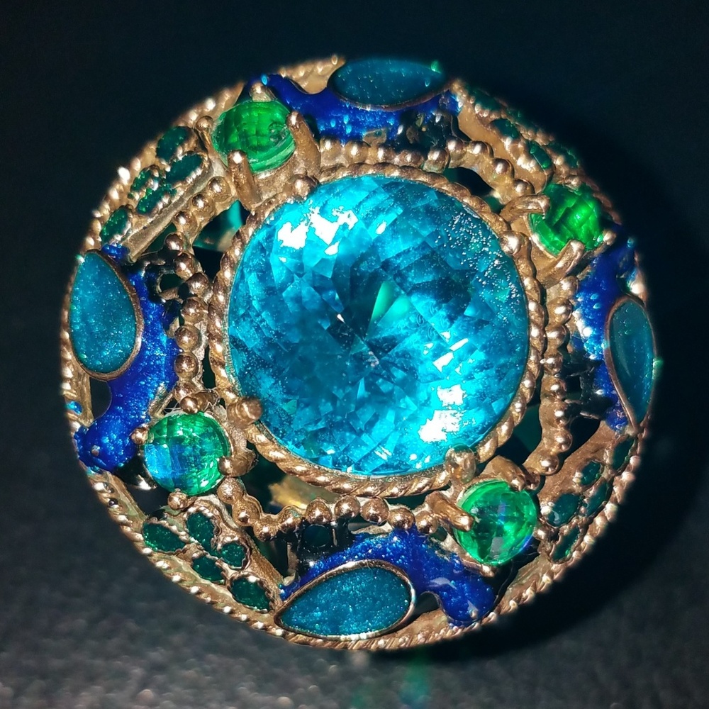 Genuine peacock ring sz. 8